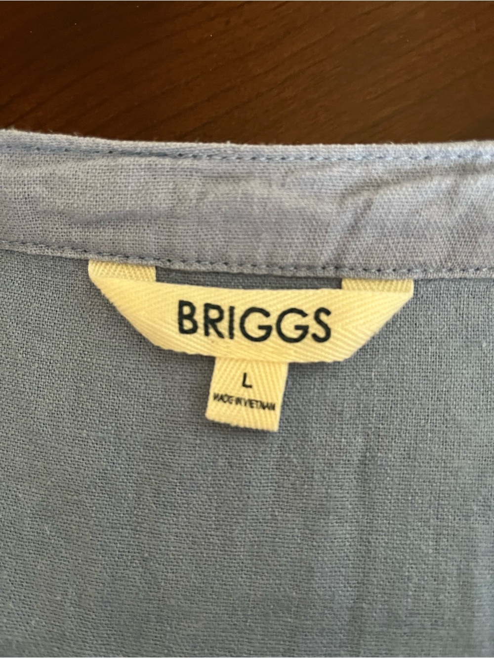 Briggs New York Pale Blue Casual V-Neck Top - Picture 2 of 2